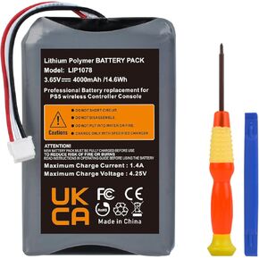 Tectra PS5 Controller Battery Replacement, 4000mAh LIP1708 Battery for Sony PlayStation 5 PS5 DualSense CFI-ZCT1W Wireless Controller