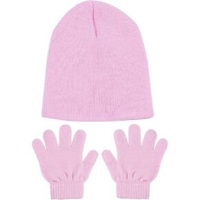 Hicdaw Kids Winter Hats Gloves Scarf Set Baby Mittens Gloves with Pompom Baby Winter Hat Toddler Beanie Hat for Boy Girl
