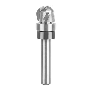 SpeTool Bowl and Tray Router Bits 1/4" Shank, 1/2" Dia 1/8" Radius, 3/8" Height, 3-Flute Solid Carbide Pattern Flush Trim Router Bit, Round Nose for Wood Dish Bowl Carving