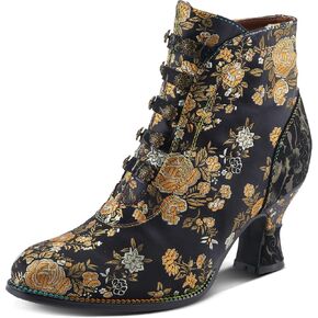 Spring Step L'Artiste Rivka Women's Embroidered Bootie - Artisan Style, Vivid & Comfortable Ankle Boots