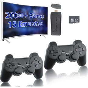Wireless Retro Game Console, Nostalgia Stick Game Handheld Game Console with 20,000+ Games Built in and 9 Emulators Plug and Play Video Games for Tv