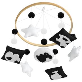 Montessori Mobile Baby for Crib - Black and White Mobile Give Visual Stimulation to Engage Your Newborn - Baby Crib Mobile for Boys & Girls - Baby Mobile for Crib