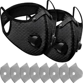 4 Pcs Dust Mask Breathable Reusable Respirator Mask with Filters Adjustable Anti Dust Face Cover with 16 Activated Carbon Filters Concrete Dust Mask for Woodworking Construction