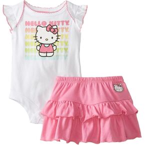 Hello Kitty Baby Baby-Girls Newborn Pink Balloon 2 Piece Skirt Set