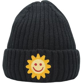 Smiling Sun Baby Beanie 0-6 Months 6-12-24 Months 2-5-8 Years - Ultra-Soft Warmth Hand-Knitted Beanie