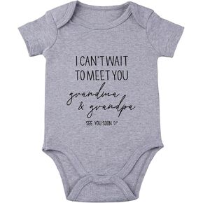 I Can't Wait To Meet You Grandma & Grandpa Baby Bodysuit Pregnancy Announcement for Grandparents Baby Bodysuit