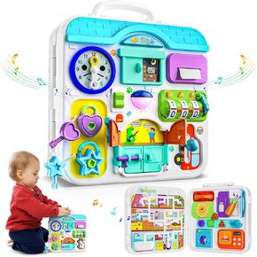 Musical Toys for 1-2 Year Old Boy Girl, Montessori Busy Board for 1+ Year Old, Birthday Gift for 1-2 Year Old, Learning Toy for Toddler 1-3,Baby Toy 12-18 Months,Educational Toy Age 1-3