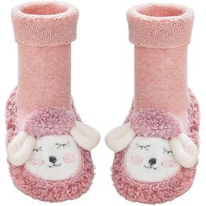 Cartoon Animal Baby Indoor Slipper Cute Boys Girls Winter Warm Anti-Slip Floor Socks Shoes for Infant Toddler First Walking