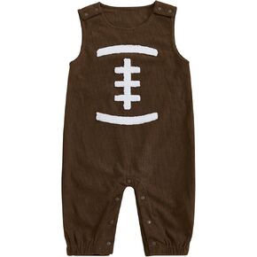 Toddler Baby Boys Girls Football Overalls Romper Outfit Sleeveless Suspenders Jumpsuit One Piece Playsuit Clothes