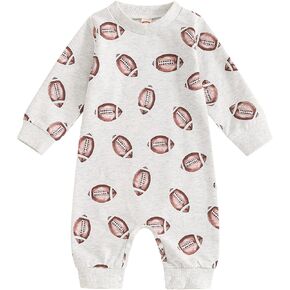 My First Football Season Baby Clothes Rugby Long Sleeve Jumpsuit Playsuit Infant Boy Girl One Piece Fall Outfit