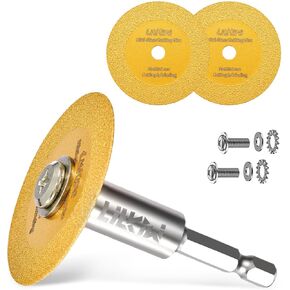 2PCS Diamond Cutting Blade Wheel with 1/4" Hex Shank for PVC Pipe Cutter,Mini Glasses Cutting Disc Also for Cutting Glass, Jade, Crystal, Ceramics and etc.