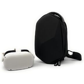 Good E's Premium VR Headset Bag – Waterproof, Dust-Resistant, Shock-Absorbent, PU Coated Fabric with Zipper Pocket, Adjustable Shoulder Strap, Black Plastic Handle – Compatible with Most VR Headsets