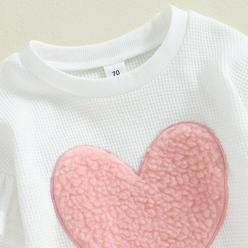 Toddler Baby Girl Clothes Heart Ruffles Long Sleeve Sweatshirt Sweatpants Set Infant Fall Winter Outfits in Kuwait