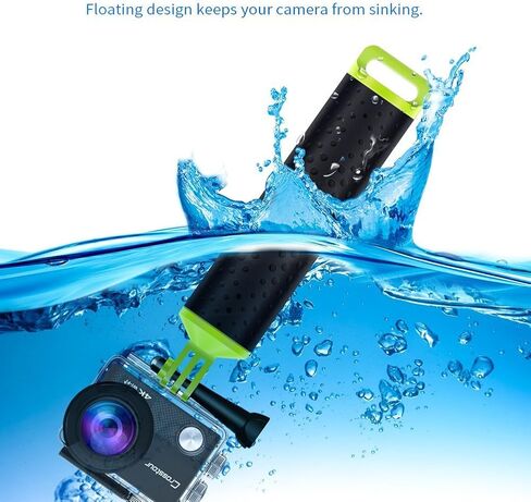 Floating Bobber Hand Grip Handle Monopod Screw with Strap Compatible with All GoPro Hero 11 10 9 8 7 6 5 4 3+ 3 SJCAM Yi Eken 4k Action Camera (Green) in Kuwait