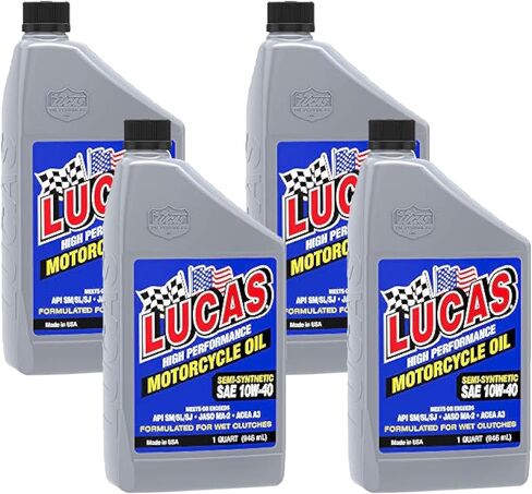 Lucas Oil LUC10710 10W-40 Semi-Synthetic Motorcycle Oil - 1 Quart Bottle in Saudi Arabia