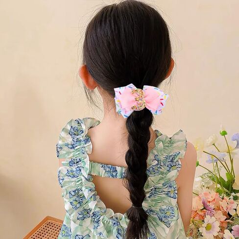 زينة عيد الميلاد الثاني، أقواس الشعر للفتيات ابنة حفيدة عيد الميلاد الثاني، مشابك شعر على شكل قوس الآيس كريم لطفلة عيد الميلاد الثاني، مشابك شعر للفتيات in Kuwait