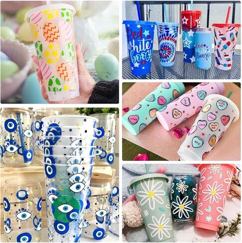TECKWRAP 50 حزمة من صفائح الفينيل اللاصقة الدائمة مقاس 30.48 سم × 30.48 سم، 48 لونًا متنوعًا (لامع وغير لامع) مع شريطي نقل للحرف اليدوية، ملصق ديكور متوافق مع آلات القطع in Kuwait