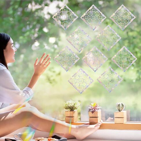 27 قطعة من ملصقات النوافذ - ملصقات نافذة مضادة للتصادمات لحماية الطيور من اصطدامات النوافذ، ملصقات نوافذ من الفينيل غير لاصقة، ملصقات قوس قزح... in Kuwait