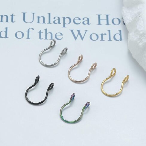 خاتم للأنف من الفولاذ المقاوم للصدأ 20 جرام ثقب هيبوالرجينيك مجوهرات للجسم ثقب الأقراط الشفاه الأنف هوب الدائري للنساء الرجال-5 قطعة in Kuwait