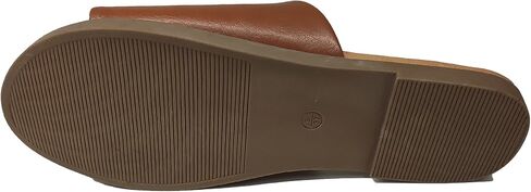 Women's Round Open Toe Flat Sandals Summer Leather Casual Slides Slippers in Saudi Arabia