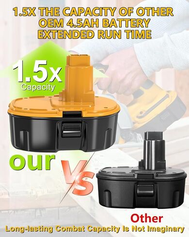HOCHSTERN Upgraded 4.5Ah Replacement for Dewalt 18V Battery DC9098 DC9099 DC9096 Compatible with Dewalt 18V XRP Battery Compatible with Dewalt 18 Volt Batteries Cordless Power Tools 2-Pack in Saudi Arabia