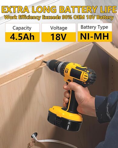 HOCHSTERN Upgraded 4.5Ah Replacement for Dewalt 18V Battery DC9098 DC9099 DC9096 Compatible with Dewalt 18V XRP Battery Compatible with Dewalt 18 Volt Batteries Cordless Power Tools 2-Pack in Saudi Arabia
