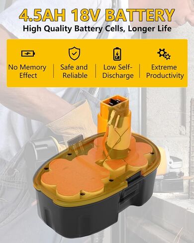 HOCHSTERN Upgraded 4.5Ah Replacement for Dewalt 18V Battery DC9098 DC9099 DC9096 Compatible with Dewalt 18V XRP Battery Compatible with Dewalt 18 Volt Batteries Cordless Power Tools 2-Pack in Saudi Arabia