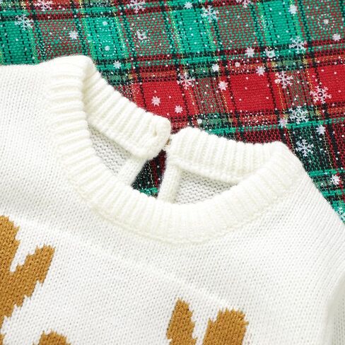 Ayalinggo Newborn Baby Girl Boy Christmas Sweater Cute Santa Reindeer Long Sleeve Romper Antle Knit Fall Winter Outfit in Saudi Arabia