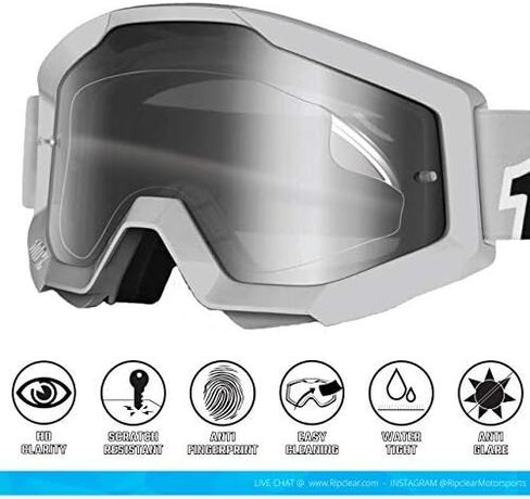 RIPCLEAR Mountain Bike Goggle Lens Protector For 100% Goggles - Universal Fit For Strata, Strata 2, Accuri, Accuri 2, Race Craft 2, (Tear Off Alternative) - Mountain Bike, MTB, Downhill Goggle in Saudi Arabia
