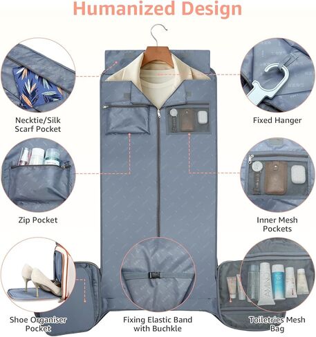 Garment Duffle Bags for Travel, Convertible Duffle Carry on Garment Bag Backpack, Halfday Travel Garment Duffle Bag with Shoe Compartment, 4ni1 Hanging Weekender Bag, Black in Kuwait