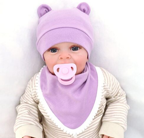 Newborn Baby Hat Infant Beanie Hat 2 Pack Cotton Newborn Hospital Nursing Hats for Boys Girls Unisex 0-6 Months in Saudi Arabia