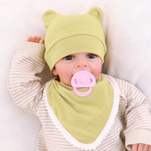 Newborn Baby Hat Infant Beanie Hat 2 Pack Cotton Newborn Hospital Nursing Hats for Boys Girls Unisex 0-6 Months in Saudi Arabia