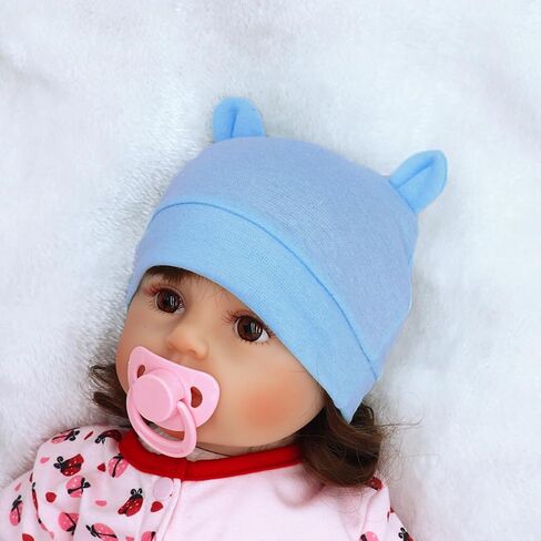 Newborn Baby Hat Infant Beanie Hat 2 Pack Cotton Newborn Hospital Nursing Hats for Boys Girls Unisex 0-6 Months in Saudi Arabia