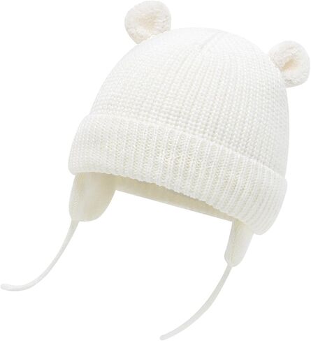 Duoyeree Cozy Baby Beanie with Earflaps and Fleece Lining - Winter Hat for Baby Boys & Girls in Kuwait