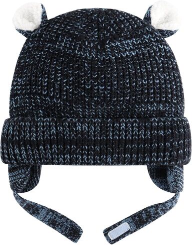 Duoyeree Cozy Baby Beanie with Earflaps and Fleece Lining - Winter Hat for Baby Boys & Girls in Kuwait
