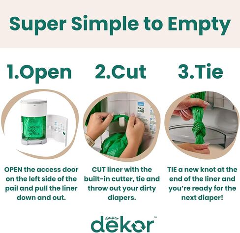 Diaper Dekor Eko Plus Refills, 4 Count | ONLY Eco-Friendly Diaper Pail Refills Made With 70% Recycled Materials | Quicker, Easier & More Cost Effective than Trash Bags | Unscented in Saudi Arabia