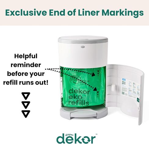 Diaper Dekor Eko Plus Refills, 4 Count | ONLY Eco-Friendly Diaper Pail Refills Made With 70% Recycled Materials | Quicker, Easier & More Cost Effective than Trash Bags | Unscented in Saudi Arabia