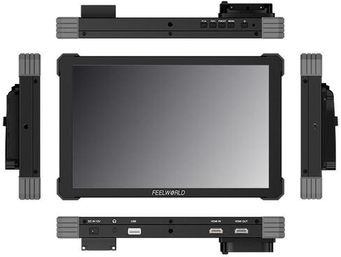 شاشة لمس FEELWORLD T10 مقاس 10.1 بوصة، كاميرا DSLR، شاشة مراقبة ميدانية 1920X1200 IPS لوحة تيار متردد مع مجموعة تثبيت الطاقة الخارجية NP-F، مدخلات/مخرجات HDMI 4K in Kuwait