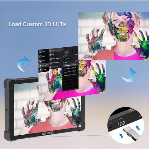 شاشة لمس FEELWORLD T10 مقاس 10.1 بوصة، كاميرا DSLR، شاشة مراقبة ميدانية 1920X1200 IPS لوحة تيار متردد مع مجموعة تثبيت الطاقة الخارجية NP-F، مدخلات/مخرجات HDMI 4K in Kuwait