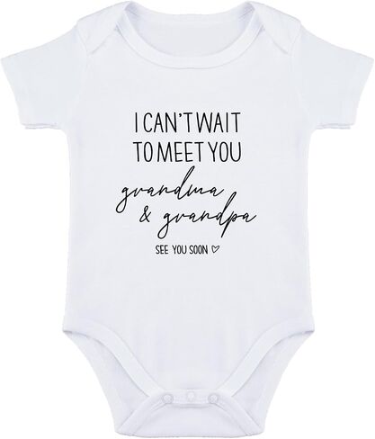 I Can't Wait To Meet You Grandma & Grandpa Baby Bodysuit Pregnancy Announcement for Grandparents Baby Bodysuit in Saudi Arabia
