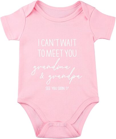 I Can't Wait To Meet You Grandma & Grandpa Baby Bodysuit Pregnancy Announcement for Grandparents Baby Bodysuit in Saudi Arabia