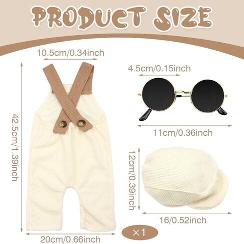 SPOKKI New Born Photoshoot Outfits,Newborn Boy Photoshoot Outfits,Newborn Photography Outfits Boy,Bib Pants,Hats and Glasses(Light Green) in Kuwait