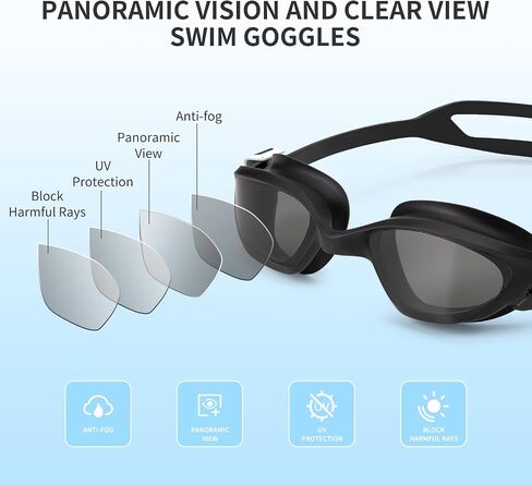 COPOZZ Swimming Goggles Men Women, Youth Swim Goggles Anti-fog Lenses Anti Uv No Leaking Adult Teenagers Pool Water Glasses in Saudi Arabia
