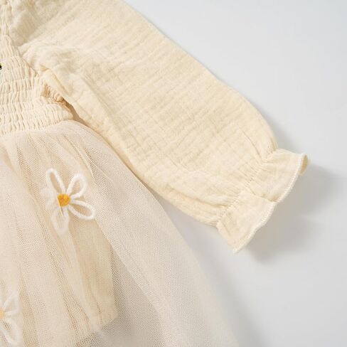 Miipat Baby Girl 1st Birthday Outfit Long Sleeve Tulle Romper Dress Cake Smash Clothes with Headband Socks in Kuwait