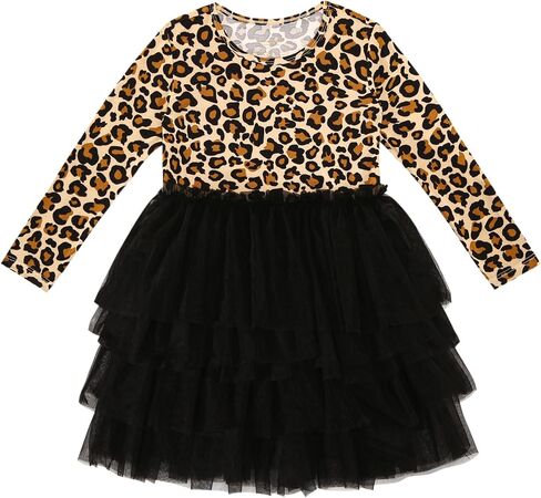 Baby Girls Tulle Dresses-Viscose Made from Bamboo, Long Sleeve Tutu Princess Party Dress for Toddler Kids Sundress in Saudi Arabia
