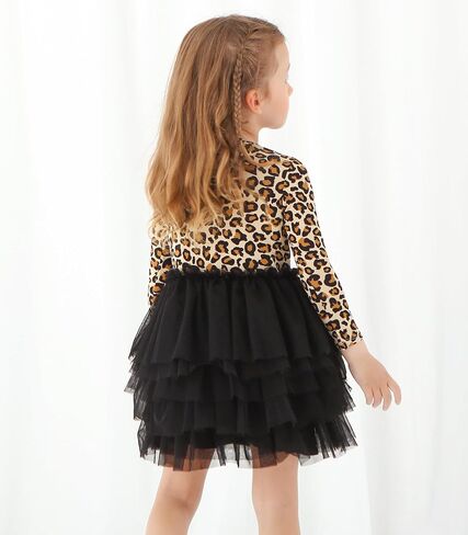 Baby Girls Tulle Dresses-Viscose Made from Bamboo, Long Sleeve Tutu Princess Party Dress for Toddler Kids Sundress in Saudi Arabia