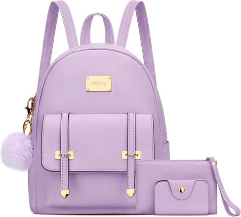 KKXIU 3pcs Fashion Small Synthetic Leather Backpack Purse Cute Mini Bookbag for Women and Girls in Kuwait