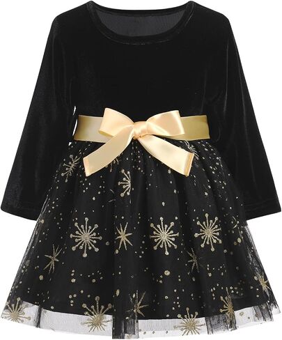 Toddler Smocked Velvet Tulle Tutu Long Sleeve Shiny Sequins My First Christmas Baby Girl Outfits Infant Wedding Dress in Saudi Arabia