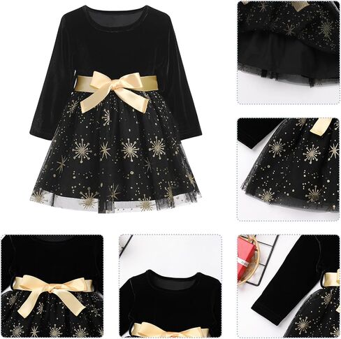Toddler Smocked Velvet Tulle Tutu Long Sleeve Shiny Sequins My First Christmas Baby Girl Outfits Infant Wedding Dress in Saudi Arabia