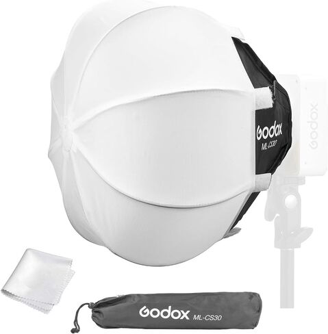 Godox ML100BI Softbox, Godox CS30 Ball Softbox, Godox MS30 ML-CS30 Collapsible Lantern Softbox, 11.8"x11.8"/30x30cm Godox Mount Soft Box for Godox ML100Bi ML60IIBi ML60Bi ML60 ML30Bi ML30 in Saudi Arabia
